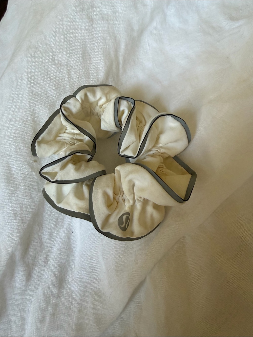 lululemon athletica Cream Scrunchie with Olive Trim